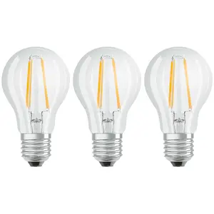 Osram LED GLS 4.8W E27 Dimmable Parathom Warm White Clear (3 Pack)