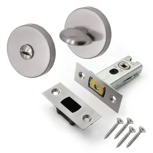 EAI Tubular Bathroom Deadbolt Kit - 76mm Case - 57mm Backset - Satin Stainless