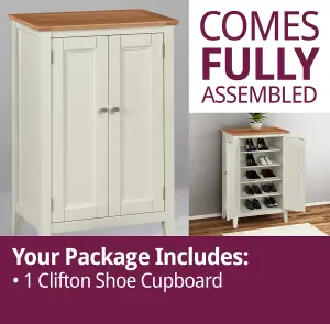 Hallowood Furniture Clifton Oak Painted Shoe Cupboard