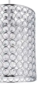 Clear Chrome effect Beaded Light shade (D)16cm