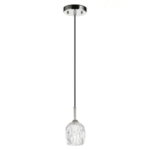 Elstead Rubin 1 Light Ceiling Mini Pendant Polished Nickel, G9