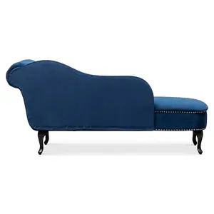 Left Hand Chaise Lounge in Velvet Blue