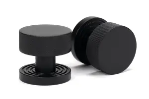 From The Anvil Matt Black Brompton Mortice/Rim Knob Set (Beehive)