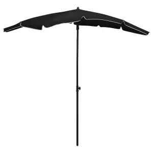 Berkfield Garden Parasol with Pole 200x130 cm Black