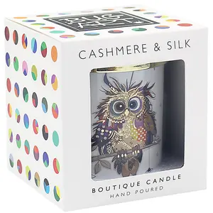 Scented Candle Cashmere & Silk Bug Art Otto Owl Hand Poured Aromatherapy Scent