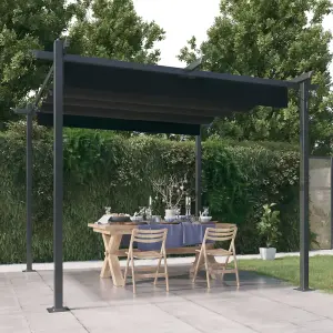 Berkfield Garden Gazebo with Retractable Roof 3x3 m Anthracite