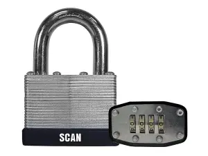 Secure Your Belongings with the Scan Laminated Steel Combination Padlock 50mm