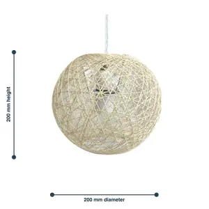 First Choice Lighting Set of 2 Abaca Natural 8" Globe Ceiling Light Shades