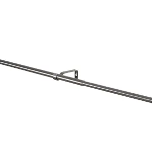 GoodHome Athens Satin Grey Nickel effect Extendable Single curtain pole set, (L)1200mm-2100mm (Dia)19mm