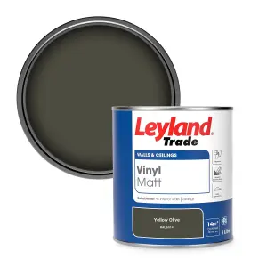 Leyland Trade Vinyl Matt Walls & Ceilings Emulsion Paint Yellow Olive (RAL 6014) 1L