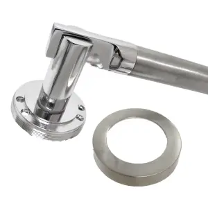 Electra Door Handles Latch Lever on Rose Duo - Chrome Satin Latch Pack 140mm