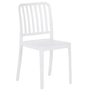 Set of 4 Garden Chairs SERSALE Synthetic Material White