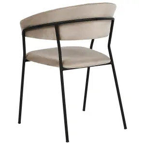 Set of 2 Dining Chairs MARIPOSA Velvet Taupe