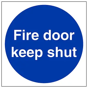 Fire Door Keep Shut Safety Sign - Glow in the Dark - 100x100mm (x3)