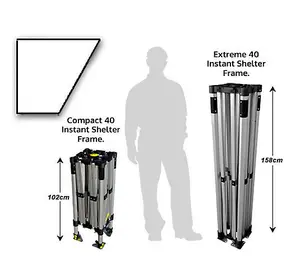 3m x 3m Compact 40 Instant Shelter Pop Up Gazebos Frame & Canopy - White