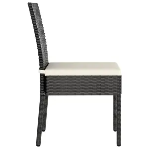 Berkfield Garden Dining Chairs 4 pcs Poly Rattan Black