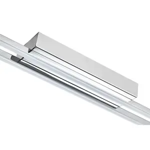 Modern LED Strip Ceiling Light Fitting in Polished Chrome Perfect for Kitchens