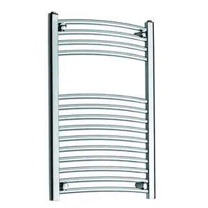 Curved Towel Rail Heated Towel Rails Chrome / 180cm H x 50cm W x 5cm D