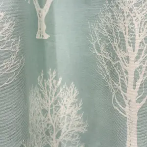 Woodland Trees Motif 100% Cotton Ready to Hang Eyelet Curtains