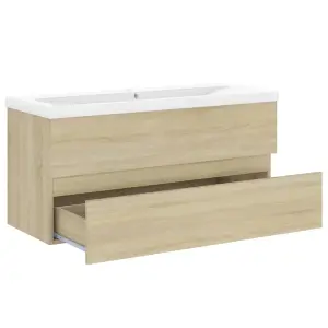 Berkfield Sink Cabinet with Built-in Basin Sonoma Oak Engineered Wood