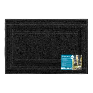 JVL Mud Grabber Spaghetti Scraper Doormat, 40x60cm, Black Border