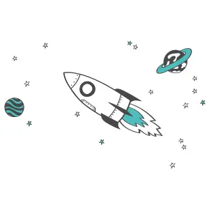 Rocket and Stars Wall Sticker Pack