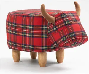 Zara 81.28cm Wide Novelty Plaid Cow Ottoman Gardeco