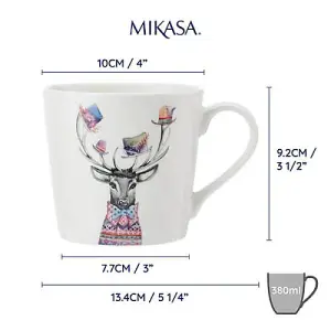 Mikasa Tipperleyhill Stag Print 380ml Mug