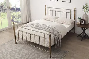 Harpenden Brushed Gold King Size Metal Bed Frame 5ft