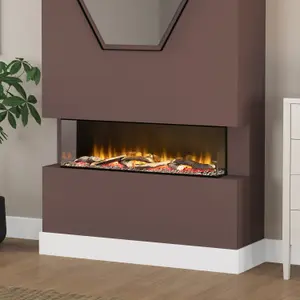 Be Modern Insito 2kW Matt Black Glass effect Electric Fire (H)505mm (W)1025mm (D)235mm