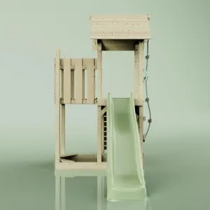 PolarPlay Balcony Tower Kids Wooden Climbing Frame with Slide - Una Sage