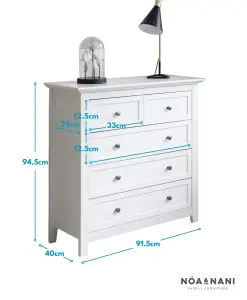 Karlstad Chest of Drawers 2+3 Drawer in Classic White