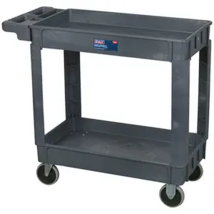 Sturdy Heavy Duty 2 Level Workshop Trolley with 113kg Capacity per Shelf