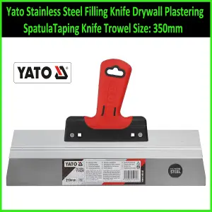 Yato Stainless Steel Filling  Drywall Plastering SpatulaTaping  Trowel Size: 350mm - 14"