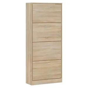 Berkfield Shoe Cabinet Sonoma Oak 63x24x147 cm Engineered Wood