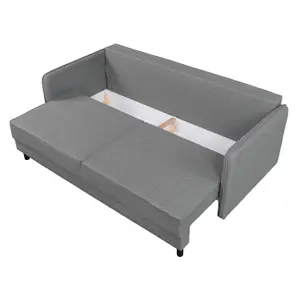 Bruno 3 Seater Sofa Bed with Storage - Grey (Lumos08)