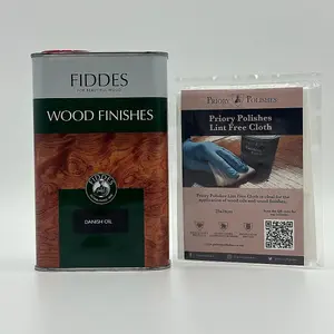 Fiddes Danish Oil, 1 Litre & Free Priory Polishes Lint Free Cloth