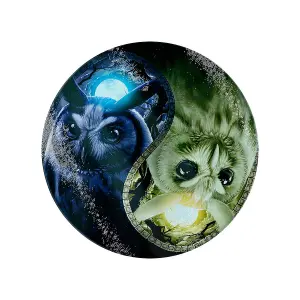 Grindstore Owl Yin Yang Circular Chopping Board Blue/Green (One Size)