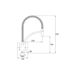 Franke Wave Stainless steel effect Chrome-plated Kitchen Pull-out Tap