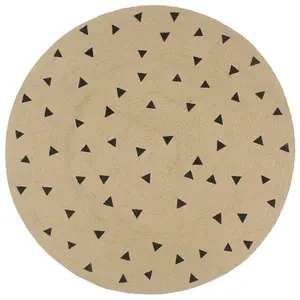 Berkfield Handmade Rug Jute with Triangle Print 90 cm