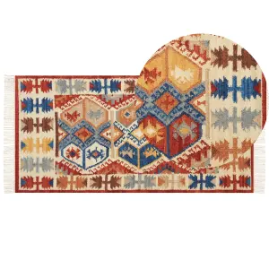 Wool Kilim Area Rug 80 x 150 cm Multicolour VANASHEN