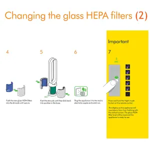 SPARES2GO Air Purifier Fan HEPA Filter Kit compatible with Dyson DP04 HP04 HP09 PH01 TP04 TP06