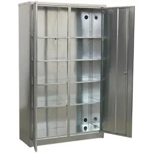 Durable Galvanized Steel Floor Cabinet with Locking Double Doors and Adjustable Shelves