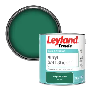 Leyland Trade Vinyl Soft Sheen Walls & Ceilings Emulsion Paint Turquoise Green (RAL 6016) - 2.5L