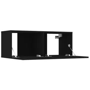 Berkfield 7 Piece TV Cabinet Set Black Engineered Wood