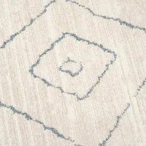 Beige Abstract Chevron Moroccan Berber Living Area Rug 160x230cm