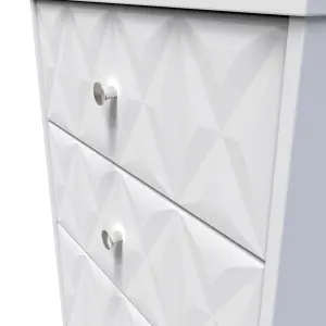 San Jose Ready assembled White 3 Drawer Chest (H)791mm (W)746mm (D)395mm