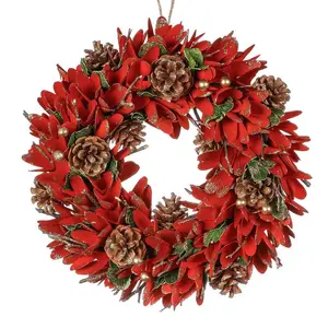 Handcrafted Faux Pinecones 36cm Wreath