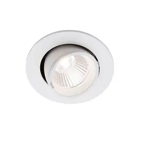 Luminosa Axial Integrated LED Recessed Light Matt White, Glass