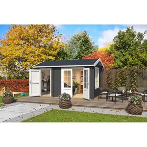 Warrington 14 x 9 Ft. Log Cabin Warrington Carbon grey